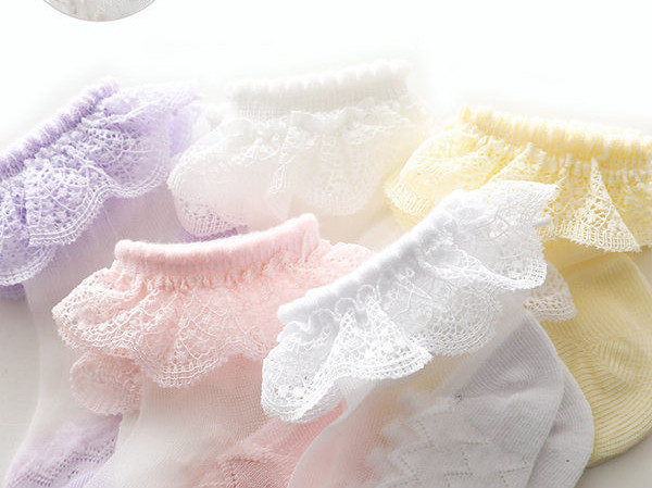 Čipkované ponožky pre dievčatá, niekoľko kusov v sade