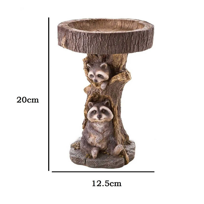 Meškėno skulptūra paukščių vonia sodui Mini fontanas Tvenkinys paukščių namams Išorinė baseino figūrėlė Lauko sodo puošmena piscina