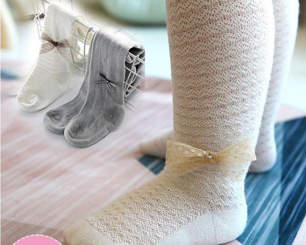 Módne pančuchy pre dievčatá so stuhou