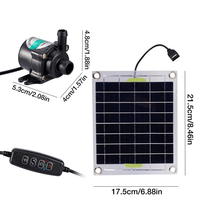 Pompă de apă solară 10W Pompă de apă solară Fântână în aer liber cu panou și cablu Kit de pompă de apă solară în aer liber pentru iaz pentru rezervor de pește