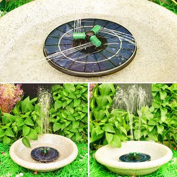 Слънчев воден фонтан 3,5 W соларен фонтан помпа Външен соларен фонтан за птици помпа с въртяща се дюза за градинско езерце басейн