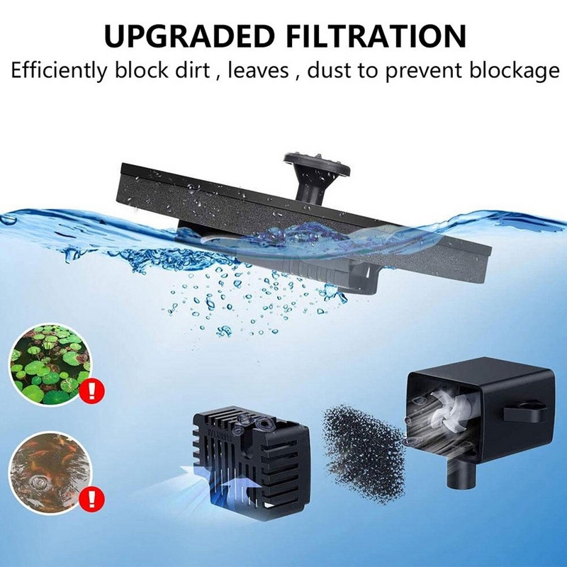 7V 1W solárna vodná fontána plávajúca záhradná vodopádová fontána bazén vonkajšia vodná atrakcia pre záhradný bazén vtáčia vanička a akvárium