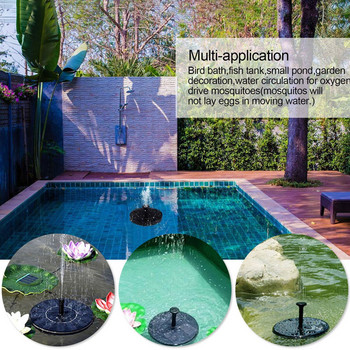 16cm ηλιακή αντλία σιντριβανιού νερού 7V 1W Floating Garden Waterfall Fountain Pool Μπανιέρα πουλιών Εξωτερική λειτουργία νερού για πισίνα κήπου
