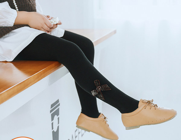 Detské pančuchy s 3D stuhou pre dievčatá