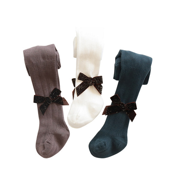 Detské pančuchy s 3D stuhou pre dievčatá