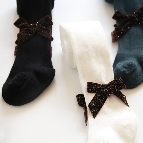 Detské pančuchy s 3D stuhou pre dievčatá