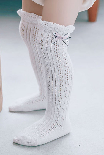 Комплект от 3 броя модерни чорапи за момичета с панделка