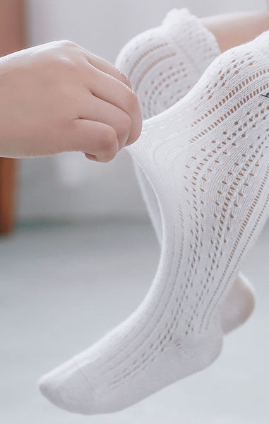 Комплект от 3 броя модерни чорапи за момичета с панделка