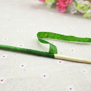 12 ρολά Ταινία εμβολιασμού Αυτοκόλλητη μεμβράνη πράσινης χαρτί Floral στέλεχος για στεφάνια γιρλάντα DIY Craft Τεχνητό Μεταξωτό Περιτύλιγμα λουλουδιών