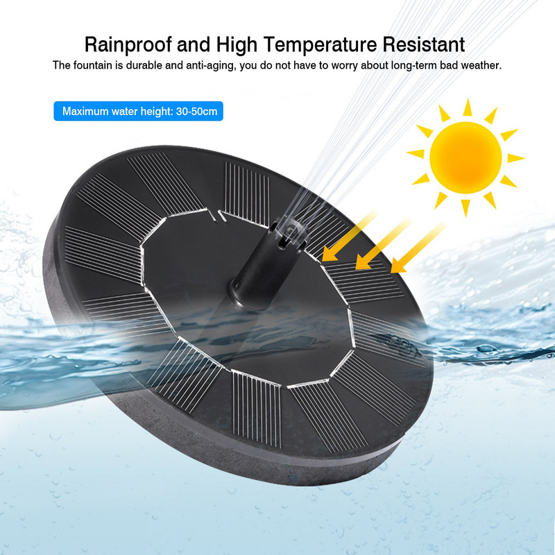 1 W saulės fontanas sodas vandens fontanas baseino tvenkinio dekoravimas siurblio skydas saulės energijos šaltinis dekoratyvinis plaukiojantis baseino fontanas