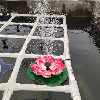 Плаващ слънчев лотос Фонтан на лотос Фонтан с цветя на лотос Фонтан Водна помпа Цветове на двора Пейзаж Градина Фонтан Езерце