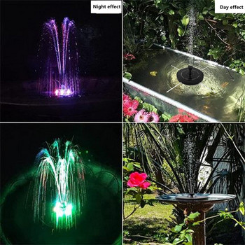 Цветни LED слънчеви водни фонтани с 6 дюзи Слънчева помпа за фонтани за градинска баня за птици, езерце, басейн, аквариум, открит