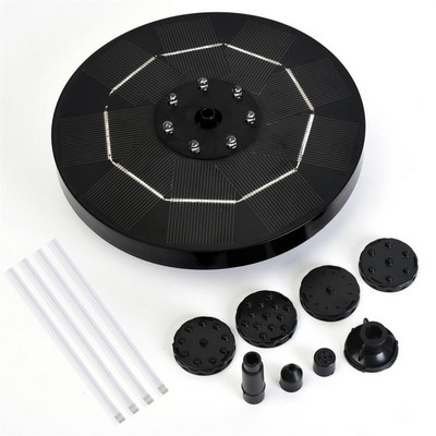 Spalvoti LED saulės vandens fontanai su 6 purkštukais saulės energija varomas fontano siurblys, skirtas sodo paukščių maudymosi tvenkinio baseino rezervuarui lauke