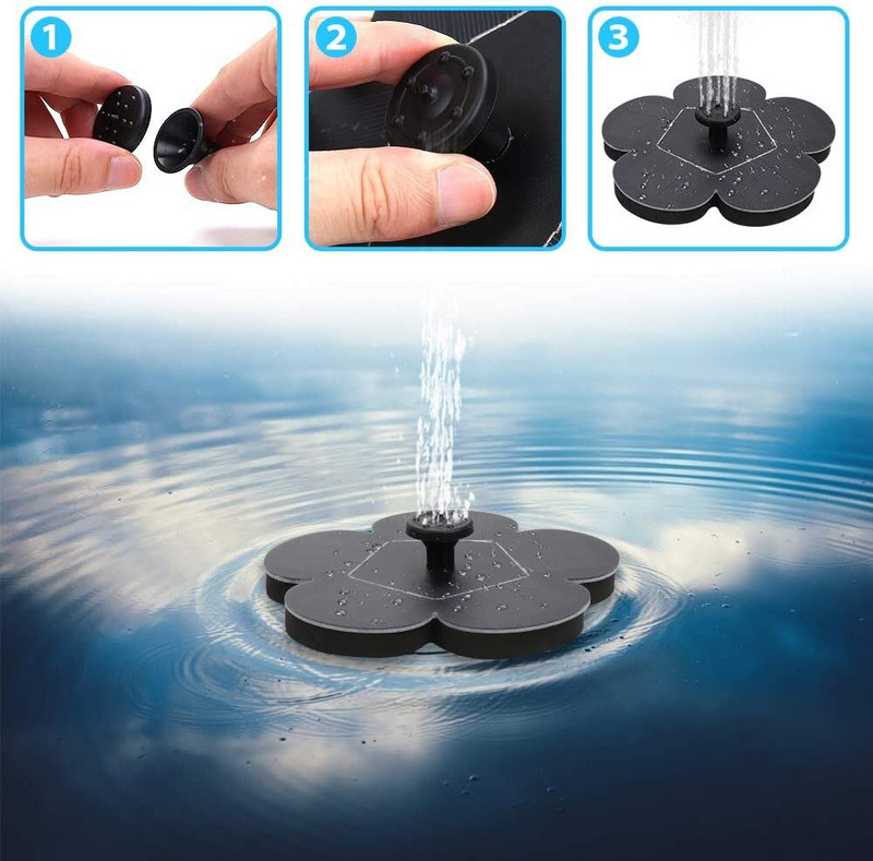 AISITIN Vonkajšia solárna fontána Záhradná vtáčia miska Vodná fontána Plávajúca fontána Záhradná dekorácia vonkajšia