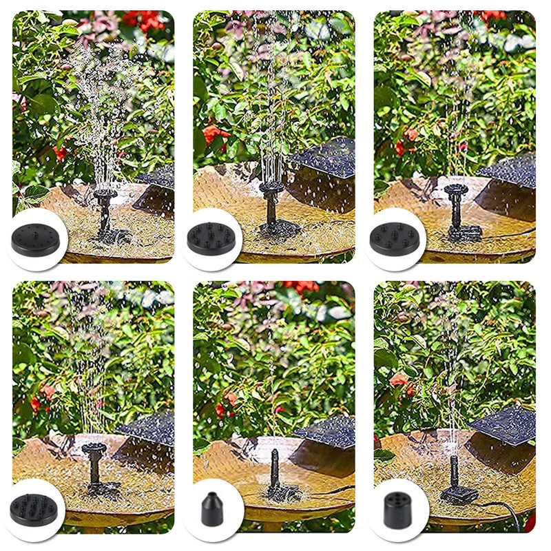 1,5 W saulės paukščių vonios fontano siurblys Saulės energija varomas vandens fontano siurblys, skirtas sodo tvenkiniams baseino rezervuarui lauke ir akvariume