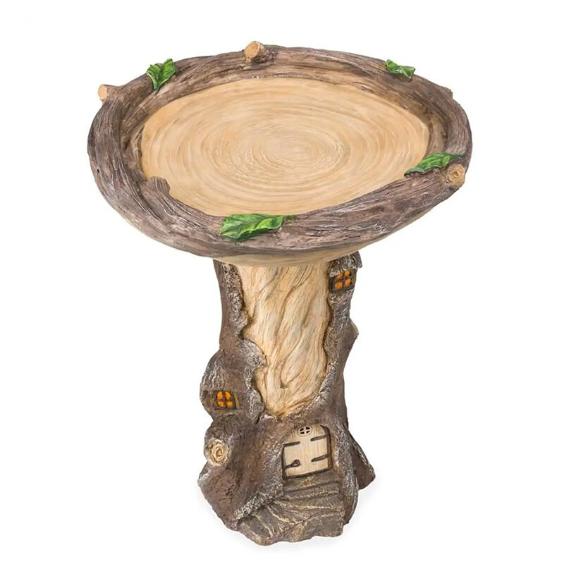 Retro paukščių lesyklėlė kiemo derva gimdymo vonios Lauko sodo dekoras Gimdymo lesyklėlė Akvariumas Paukščių lesyklėlė padėklas Kiemo statula figūrėlė