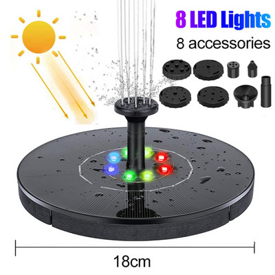 Saulės fontanas lauko baseinas plaukiojantis mini fontanas baseinas sodas vidinis kiemas vandens funkcija fontano šviesa