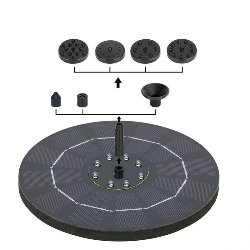 Saulės fontanas lauko baseinas plaukiojantis mini fontanas baseinas sodas vidinis kiemas vandens funkcija fontano šviesa