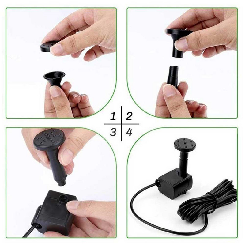 Saulės fontano vandens siurblio rinkinys 2,5 W Saulės energija varomas vandens fontano siurblys „Pasidaryk pats“ vandens funkcija Lauko fontanas namų sodui