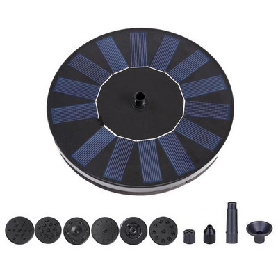 Nové solárne čerpadlo na vodnú fontánu, solárna fontána, vtáčia fontána, vodná plávajúca fontána, jazierko, záhradná terasa, dekorácia trávnika