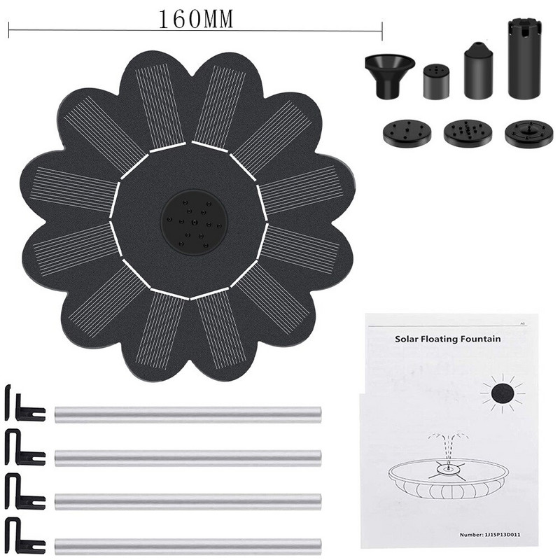 7V/1,4W plávajúca solárna fontána, záhradný vodopád, fontána, vtáčia vanička, solárny panel, fontána, vodné čerpadlo, vonkajšia záhradná dekorácia