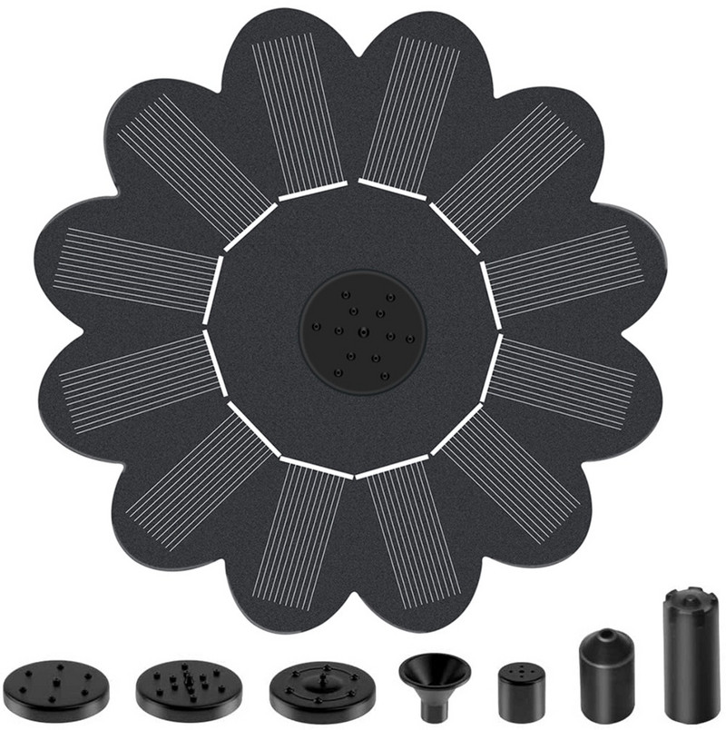 7V/1,4W plávajúca solárna fontána, záhradný vodopád, fontána, vtáčia vanička, solárny panel, fontána, vodné čerpadlo, vonkajšia záhradná dekorácia