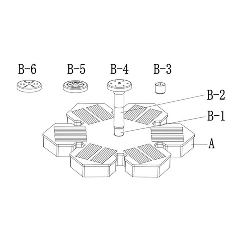 Saulės energijos šaltinio sodo komplektas Saulės vandens siurblys lauko kraštovaizdis Žuvų baseinas Tvenkinys Saulės vandens siurblys Plaukiojantis fontanas Sodo dekoravimas