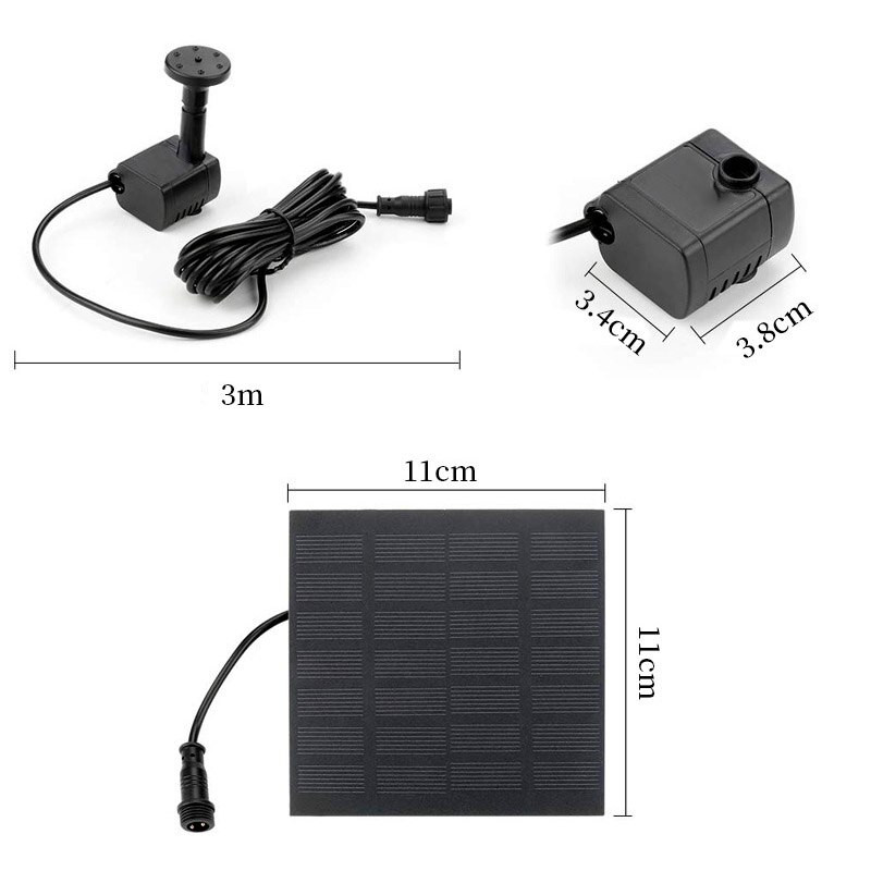 Plávajúca solárna fontána, vodné čerpadlo 7V/1,2W, bezkartáčový motor, solárna fontána, vodopád pre záhradný bazén, akvárium, vonkajšiu dekoráciu