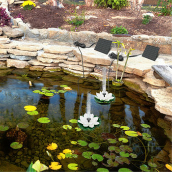 Lotus Shape Solar Water Pump Σιντριβάνι Πλωτή λίμνη κήπου Πισίνα Δεξαμενή ψαριών
