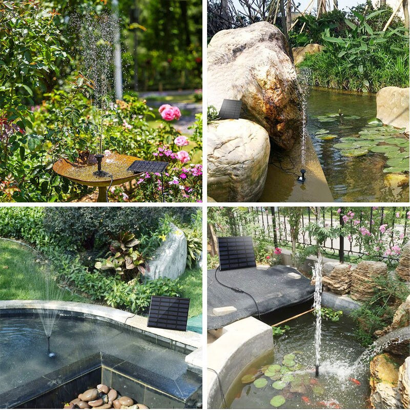 1,5W solárna fontána, plávajúca vodná pumpa, záhradná dekorácia, vonkajší bazén, jazierko, vodopád, fontána, solárny panel, fontánové čerpadlo