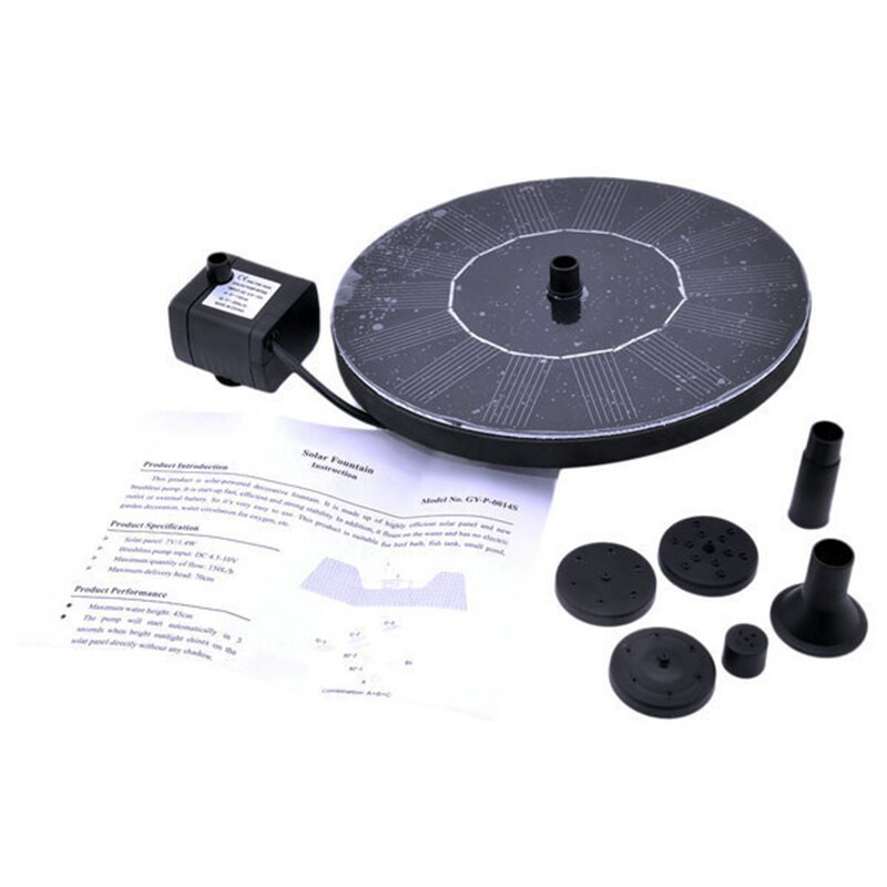 180L/H saulės fontanas Saulės vandens fontanas Sodo baseino tvenkinys lauko saulės baterijų fontanas Plaukiojantis fontanas Sodo apdaila