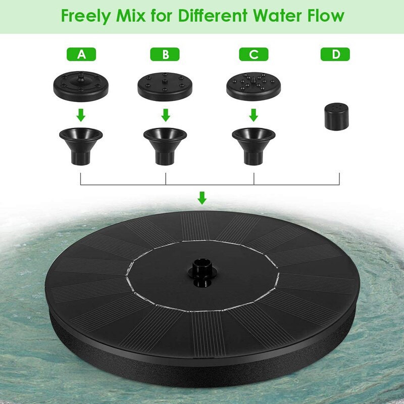 6 striekacie režimy 1,5 W solárne fontánové čerpadlo solárne napájané fontány pre vtáčí kúpeľ stojace plávajúce pre vtáčí kúpeľ jazierko bazén záhrada dvor