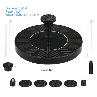 Solárne fontánové čerpadlo Solárne plávajúce fontána Záhradné čerpadlo Bazén Jazierko Trávnik Krajinná dekorácia so 6 tryskami Nové Hot
