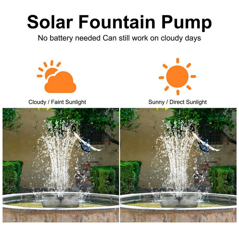 Plaukiojantis saulės vandens fontanas Baseinas Tvenkinys Namų sodo apdaila Lauko paukščių vonia Saulės energija varomas fontanas Vandens siurblys Dropshipping