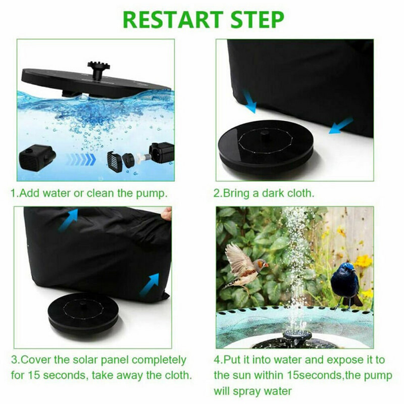 Plaukiojantis saulės vandens fontanas Baseinas Tvenkinys Namų sodo apdaila Lauko paukščių vonia Saulės energija varomas fontanas Vandens siurblys Dropshipping