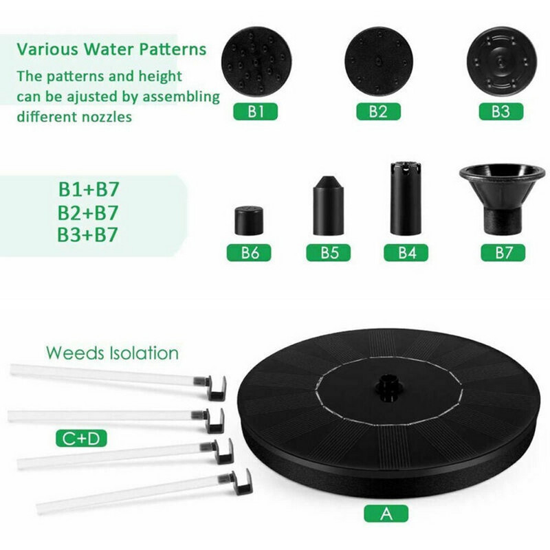 Plaukiojantis saulės vandens fontanas Baseinas Tvenkinys Namų sodo apdaila Lauko paukščių vonia Saulės energija varomas fontanas Vandens siurblys Dropshipping