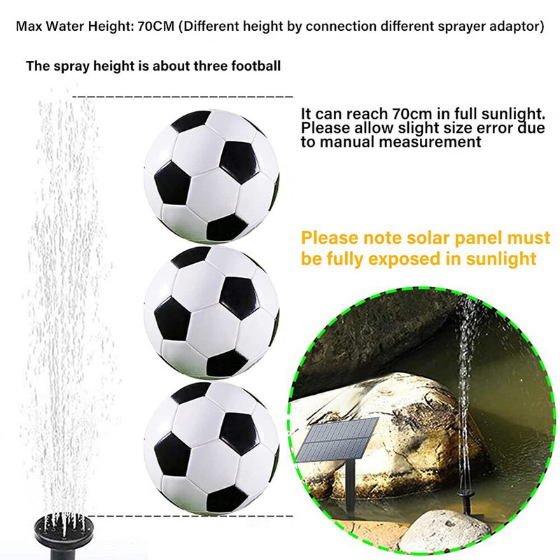Nová vylepšená súprava solárneho čerpadla do fontány, solárne čerpadlo do fontány s kolíkom pre vtáčiu kúpeľ, vonkajšie jazierko, záhradný bazén