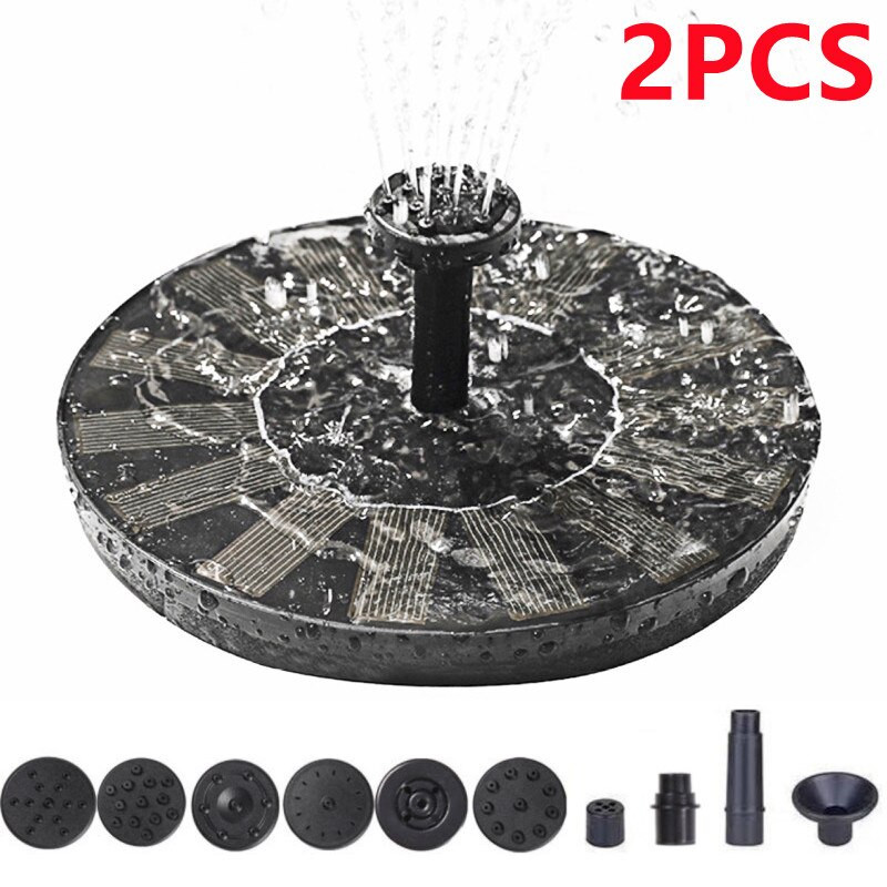 Fontanas, paukščių vonia. 1,4 W saulės energija varomas fontano siurblys paukščių voniai, sodui, tvenkinio baseinui, akvariumui, žuvų rezervuarui, lauke