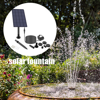 2,5W DIY Solar Powered Solar Power Pump Water Pump Kit Bird Bath Solar Water Fountains with 6 Nozzles for Outdoor Garden Yard Patio