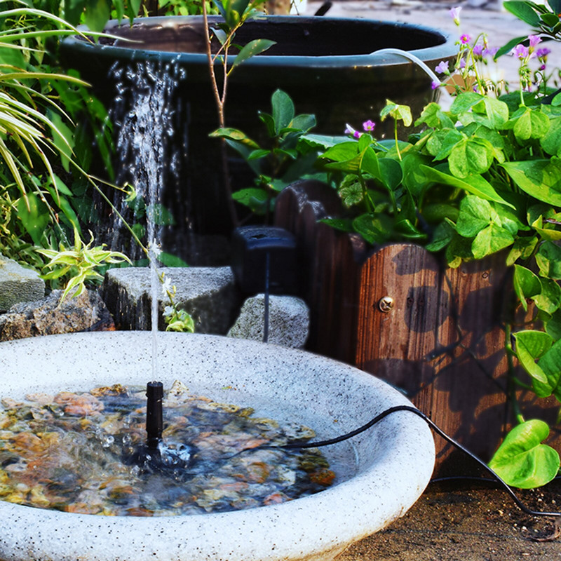 2,5 W „pasidaryk pats“ saulės energija varomas fontanas vandens siurblio rinkinys paukščių vonios saulės vandens fontanai su 6 purkštukais lauko sodo kiemo kiemui