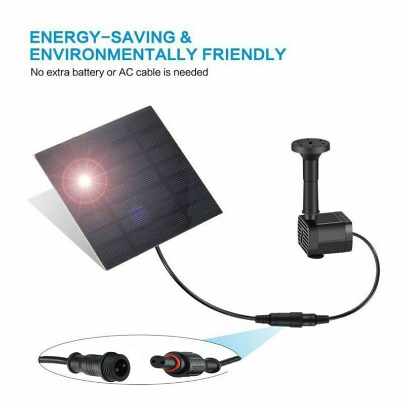 Saulės energijos skydelis vandens siurblys Sodo bešepetėlis tvenkinys fontanas baseinas vandens siurblys Akvariumas žuvų vandens siurblys 7V 1,5W 180L/H