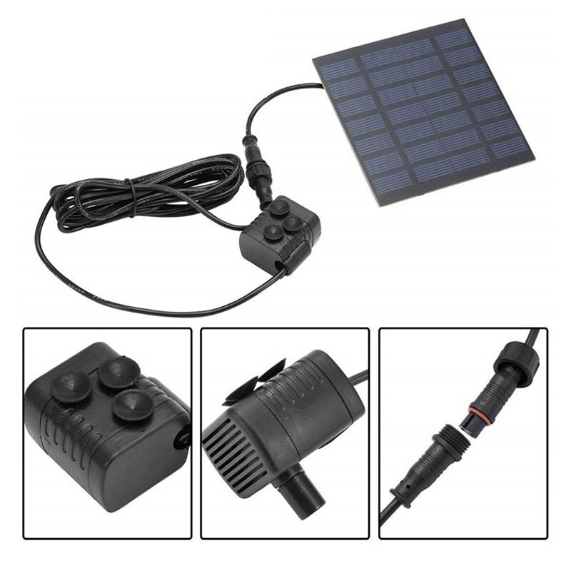 Saulės energijos skydelis vandens siurblys Sodo bešepetėlis tvenkinys fontanas baseinas vandens siurblys Akvariumas žuvų vandens siurblys 7V 1,5W 180L/H