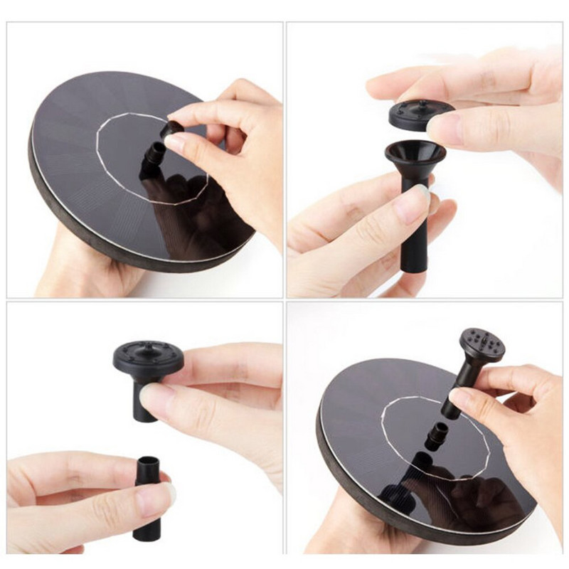 Solárne fontánové čerpadlo 16/13 cm záhradná fontána, dekorácia bazéna, jazierka, solárny panel, fontána, vodné čerpadlo, záhradná dekorácia