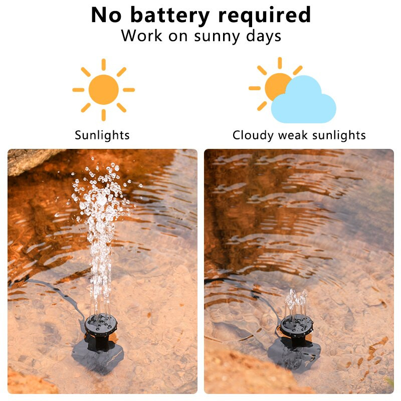 Solárne fontánové čerpadlo so 4 tryskami, stojace, plávajúca solárna fontána do vtáčej vaničky pre záhradné jazierko, vonkajšiu dekoráciu