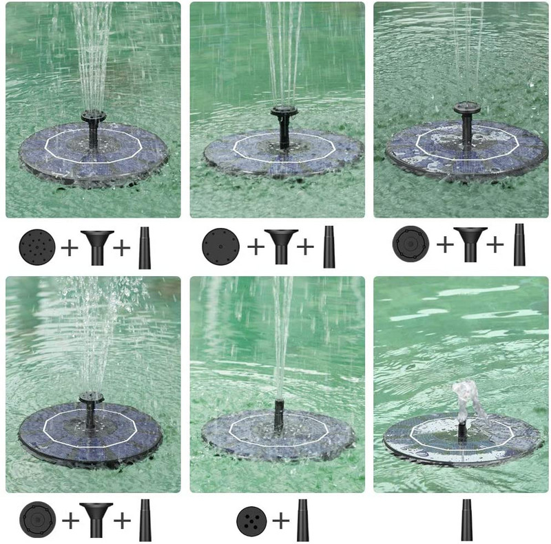 AMKOY apvalus saulės fontanas Plaukiojantis vandens siurblys fontanas paukščių vonioms sodo dekoravimui Saulės energija varomas krioklys Baseino tvenkinys
