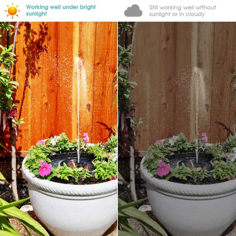 AMKOY apvalus saulės fontanas Plaukiojantis vandens siurblys fontanas paukščių vonioms sodo dekoravimui Saulės energija varomas krioklys Baseino tvenkinys