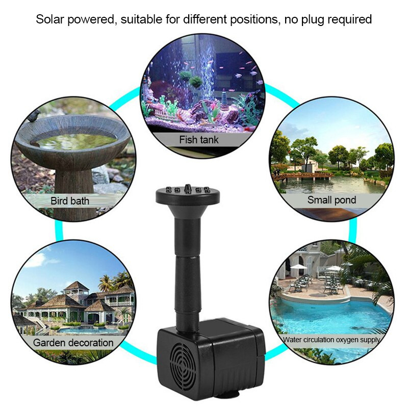 Mini saulės vandens fontanas Baseinas Tvenkinys Krioklys Fontanas Sodo apdaila Lauko paukščių vonia Saulės energija varomas plaukiojantis fontanas