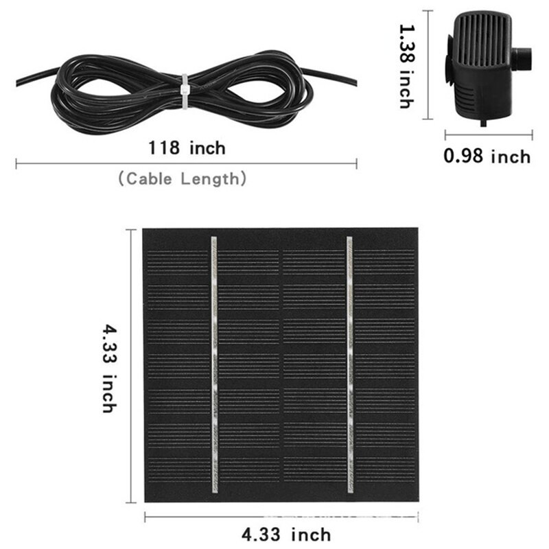 Mini saulės vandens fontanas Baseinas Tvenkinys Krioklys Fontanas Sodo apdaila Lauko paukščių vonia Saulės energija varomas plaukiojantis fontanas