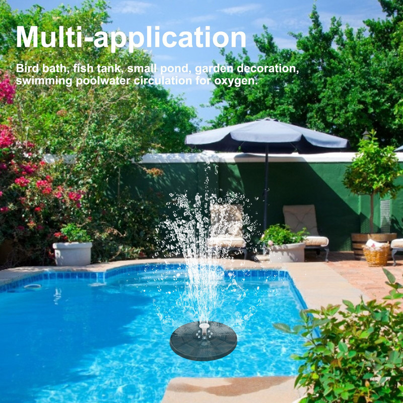 5V 3W saulės vandens fontano siurblys patobulinti naktiniai režimai 8 LED spalvingos lemputės sodo plaukiojantis fontanas siurblys baseinai vejos apdaila