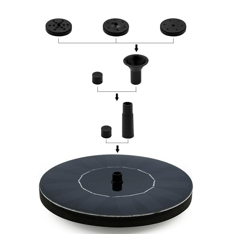 Plaukiojantis fontanas Mažas sodas Mikro saulės energija tekantis vandens fontanas Saulės fontanas pakabinamas saulės vandens purkštuvai Sodo įrankiai